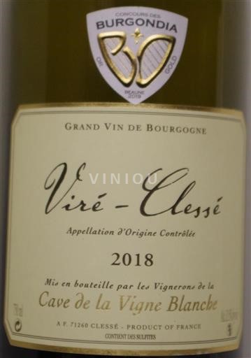 Bourgogne Viré-clessé Cave de la Vigne Blanche 2018