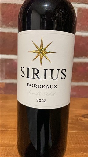 Bordeaux Famille Sichel Sirius 2022