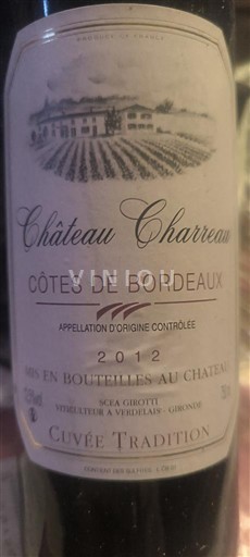 Bordeaux Côtes-de-Bordeaux Château Charreau Tradition 2012