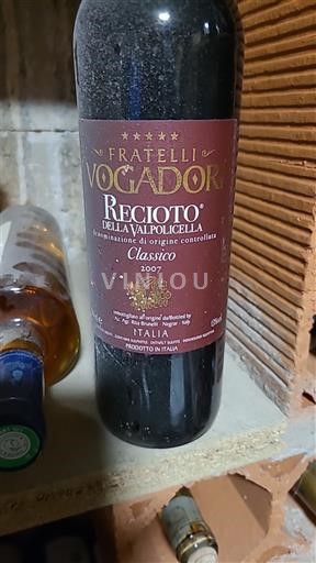 Vénétie Recioto della Valpolicella Fratelli Vogadori Classico 2007