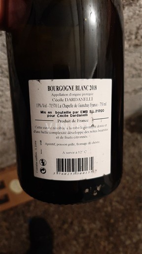 Borgoña No especificado Cécile Dardanelli 2018