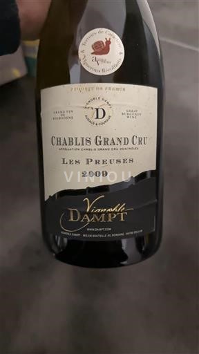 Burgundi Chablis Grand Cru Vins Dauvissat Dampt Les Preuses 2009