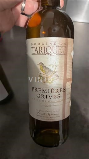 Sudoeste Côtes de Gascogne Domaine Tariquet Premières Grives 2016