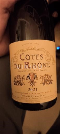 Rhônen laakso Côtes-du-rhône Domaine Val Fras 2021