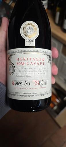 Rhônedalen Côtes du Rhône Héritage du Cavare 2020