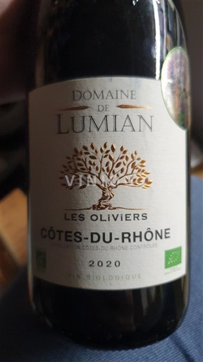 Rhônedalen Côtes du Rhône Domaine Lumian Les Oliviers 2020