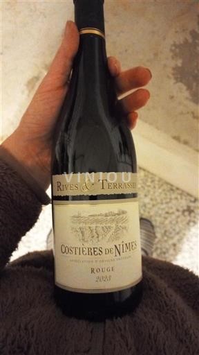 Wijnen Rouge sec Rives & Terrasses 2023 Frankrijk Rhônevallei Costières de Nîmes AOC