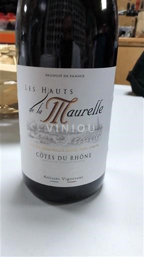 Rhônedalen Côtes du Rhône Les Hauts de la Maurelle Icke årgångsbetecknad