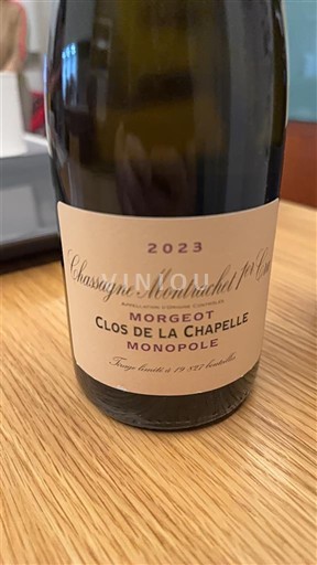 Borgoña Chassagne-Montrachet Premier Cru Domaine La Vougeraie Morgeot Clos de la Chapelle Monopole 2023