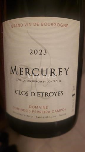 Burgundija Mercurey Domaine Domingos Ferreira Campos Clos d'Etroyes 2023