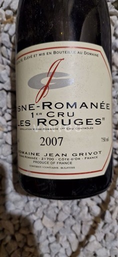 Bourgogne Vosne-romanée Premier Cru Domaine Jean Grivot Les Rouges 2007