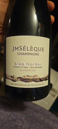 Samppanja JM Sélèque Soliste Pinot Noir Les Gayères 2017