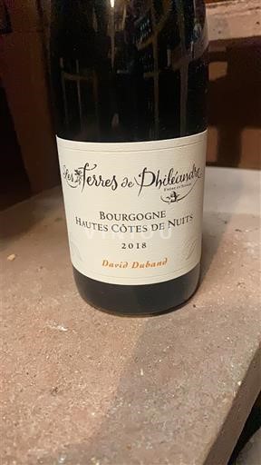 Borgogna Hautes Côtes de Nuits David Duband Les Terres de Philéas 2018