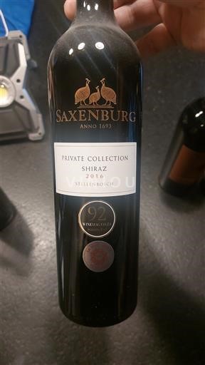 Kustområdet Stellenbosch Saxenburg Private Collection Shiraz 2016