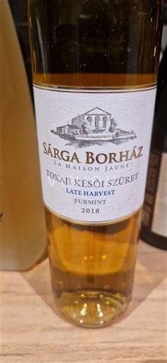 Tokaj Không được chỉ định Sárga Borház Tokaji Késői Szüret Late Harvest Furmint 2018
