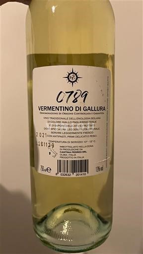 Sardinia Vermentino di Gallura 0789 2021