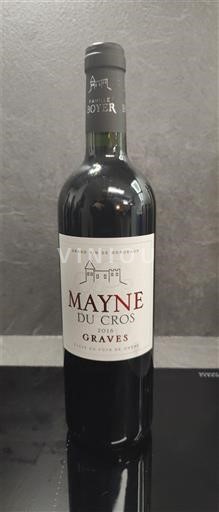 Wines Rouge sec Mayne du Cros 2018 France Bordeaux Graves AOC