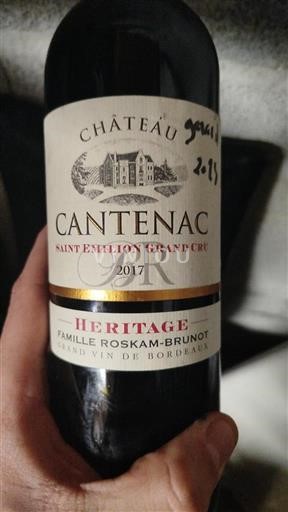 Bordeaux Saint-Émilion Grand Cru Grand Cru Château Cantenac Heritage 2017