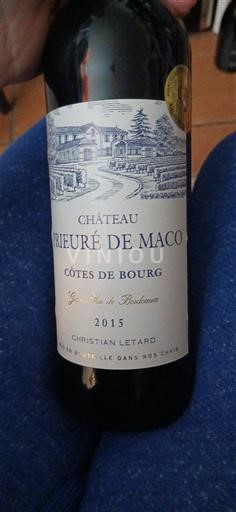 Bordeaux Côtes de Bourg Château Prieuré de Maco 2015