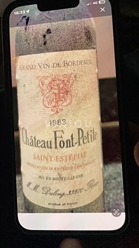 Bordeaux Saint-Estèphe Château Font-Petite 1983