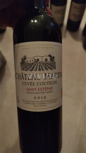 Bordeaux Saint-Estèphe Château Martin Coutelin 2019