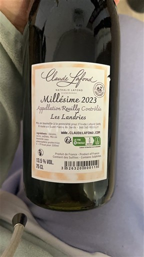 Loire-dalen Reuilly Claude Lafond Les Landries 2023