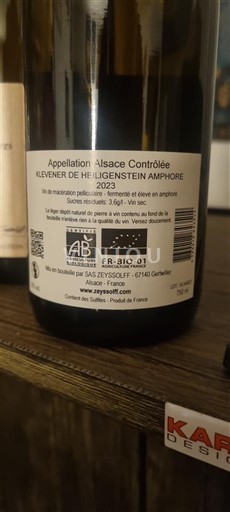 Alsazia Klevener di Heiligenstein Domaine Zeyssolff Amphore 2023