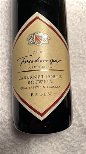 Baden Freiburger Lorettoberg Cabernet Cortis Rotwein 2006