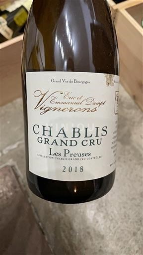 Burgundi Chablis Grand Cru Vignérons Eric et Emmanuel Dampt Les Preuses 2018