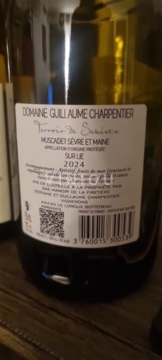 Loirevallei Muscadet-Sèvre-et-Maine Domaine Guillaume Charpentier Terroir de Schiste 2024