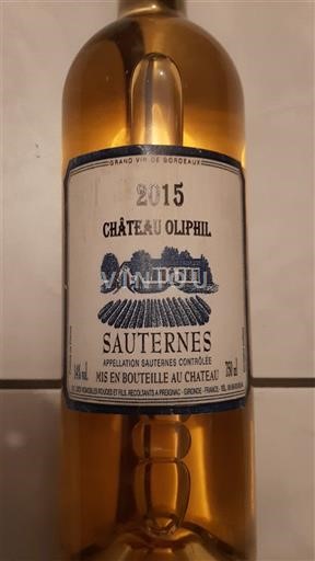 Víno Blanc liquoreux Château Oliphil 2015 Francie Bordeaux Sauternes AOC