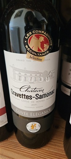 Bordeaux Côtes de Bourg Château Gravetttes-Samonac Élégance 2019