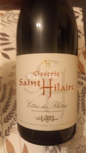 Rhônedalen Côtes du Rhône Closerie Saint Hilaire Icke årgångsbetecknad