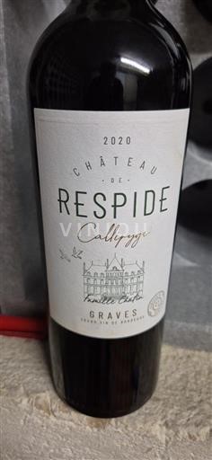 Wines Rouge sec Callipyge Château Respide 2020 France Bordeaux Graves AOC