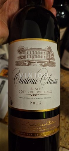 Bordeaux Blaye-côtes-de-bordeaux Château Clairac 2013