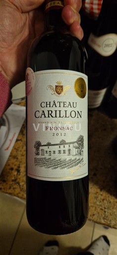 Vine Rouge sec Château Carillon 2012 Frankrig Bordeaux Fronsac AOC
