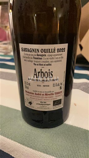 Jura Arbois Domaine André et Mireille Tissot Savagnin Ouillé 2022