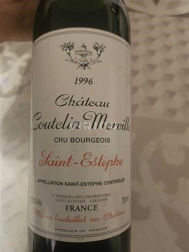 Bordeaux Saint-Estèphe Cru Bourgeois Château Coutelin-Merville 1996