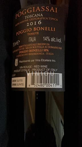 Toscane Poggio Bonelli Poggiassai 2016