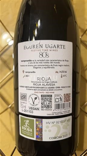 La Rioja Rioja Eguren Ugarte 80s 2021
