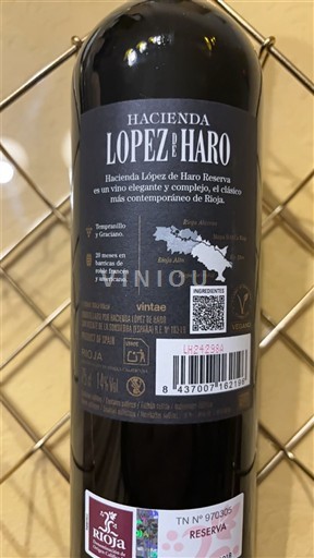 La Rioja Rioja Hacienda Lopez de Haro Reserva 2018