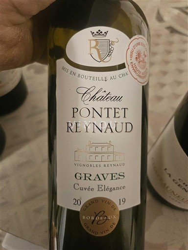 Wines Blanc demi-sec Cuvée Elégance Château Pontet Reynaud 2019 France Bordeaux Graves AOC