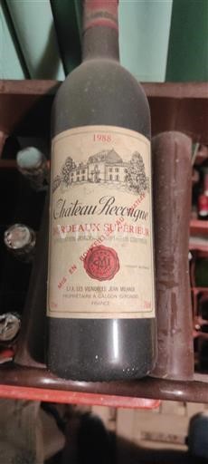 Burdeos Bordeaux superior Château Recougne 1988