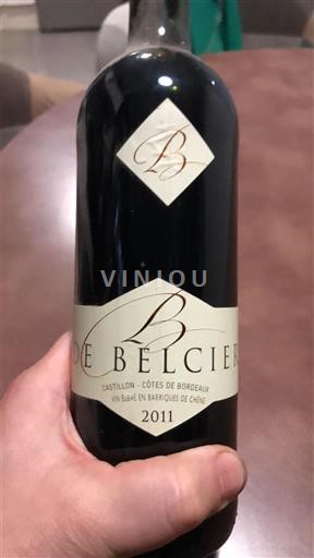 Bordeaux Castillon-côtes-de-bordeaux Château Belcier B de Belcier 2011