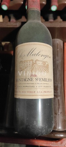 Burdeos Montagne-Saint-Émilion Clos Malengin 1986