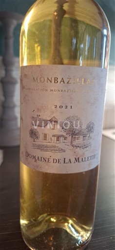 Vini Blanc liquoreux Domaine La Malette 2021 Francia Sud-Ovest Monbazillac AOC