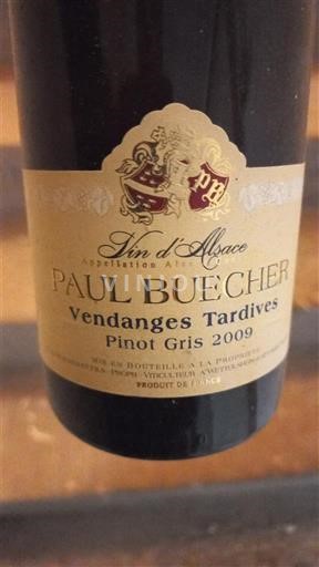 Alsacia Vendanges Tardives Paul Buecher Vendanges Tardives 2009