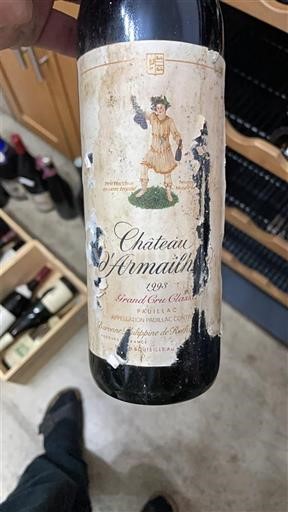 Bordeaux Pauillac Grand Cru Classé Château Armailhac 1993