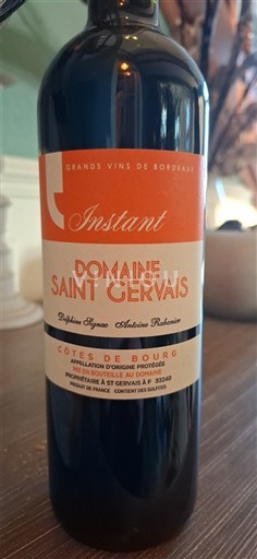 Bordeaux Côtes de Bourg Domaine Saint Gervais Instant 2019