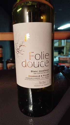 Sudoeste Côtes do Lot Roussille et Filles Folie Douce Não Sazonado